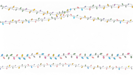 Enhance your Holiday Photo Projects with a Colorful Christmas Lights PNG Overlay featuring a Transparent Background