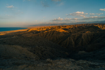 View on Ak-sai canyon in Issyk-kul region Kyrgyzstan