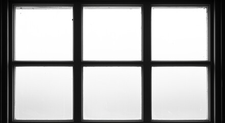 Six Pane Window in Black and White Illuminating Architectural Interior Design and Light