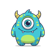 Cute Cartoon Monster Vector Character Illustration