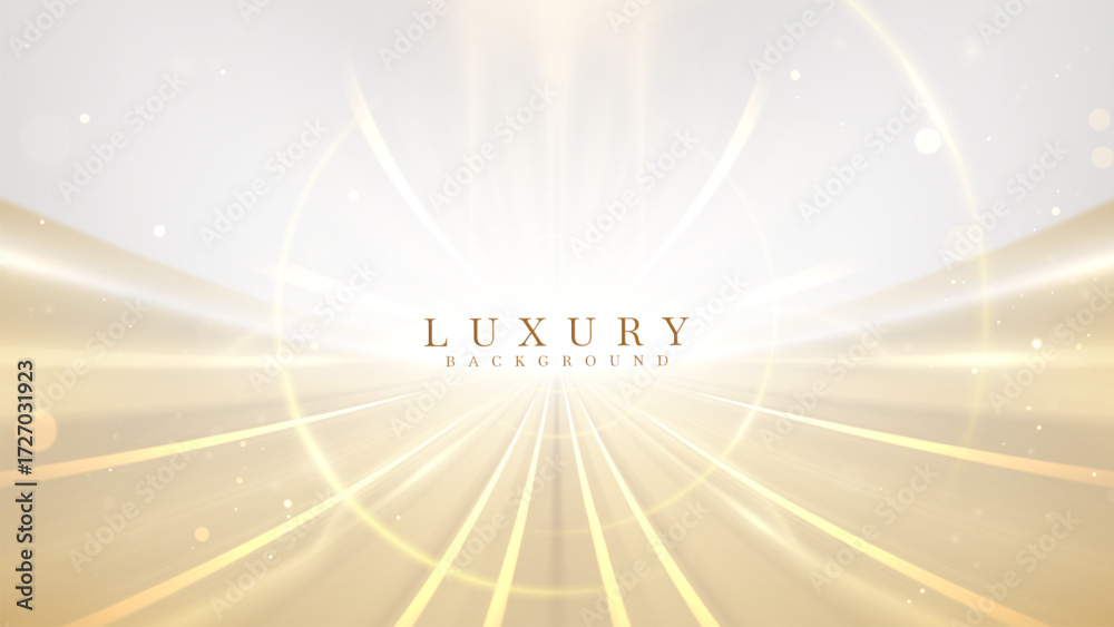 Canvas Prints luxury gold background with light neon curve and bokeh decoration.