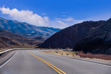 Sunset at mountains, View from road trip, Highway, Utah, USA