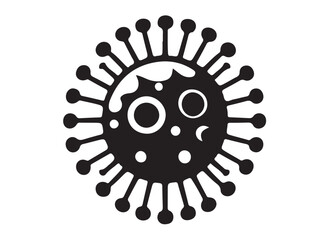 virus logo silhouette vector, corona virus silhouette vector illustration, virus logo vector silhouette, dangerous virus logo silhouettes vector on white background