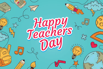 World Teachers' Day Celebration. Suitable for Teachers' Day background. October 5. Design illustration.