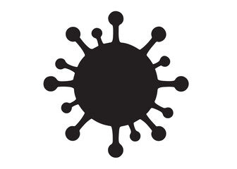 virus logo silhouette vector, corona virus silhouette vector illustration, virus logo vector silhouette, dangerous virus logo silhouettes vector on white background