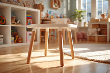 Child's table, bright room