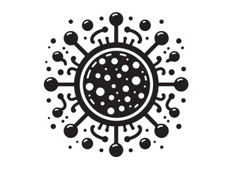 virus logo silhouette vector, corona virus silhouette vector illustration, virus logo vector silhouette, dangerous virus logo silhouettes vector on white background