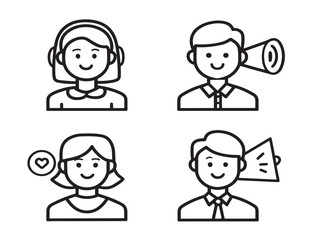 Stylish Blogger And Influencer Icon Collection Outline Vector Symbols