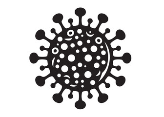virus logo silhouette vector, corona virus silhouette vector illustration, virus logo vector silhouette, dangerous virus logo silhouettes vector on white background