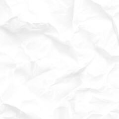 Seamless white crumpled paper background texture pattern