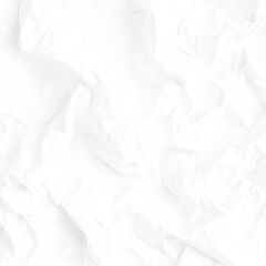 Seamless white crumpled paper background texture pattern