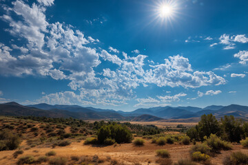 Panorama of beautiful Arches National Park in Utah. Garden hiking trail.