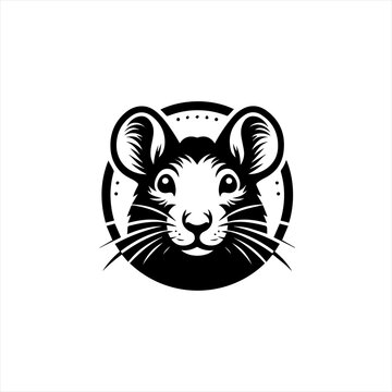 Stylized black and white mouse face logo emblem
