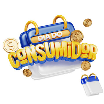 Dia do Consumidor 3d PNG Transparente