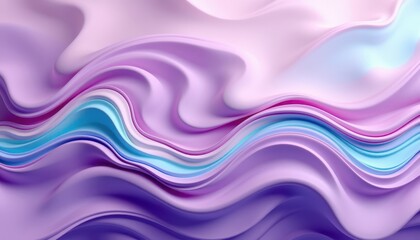 Obraz premium Abstract purple and cyan pastel fluid wave background. Dreamy, ethereal texture with soft color gradients and flowing shapes, flowing, dreamy, peaceful