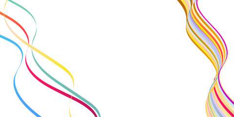 bottom half sports one design, Summer abstract pattern. Ideal for wrapping paper, abstract background with colorful gradient rainbow beautiful, long multicolored ribbons is fluttering in the wind.