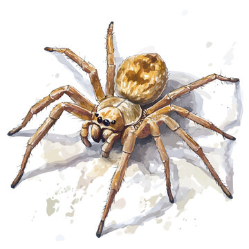 watercolor vector of Camel Spider, isolated on a white background.
