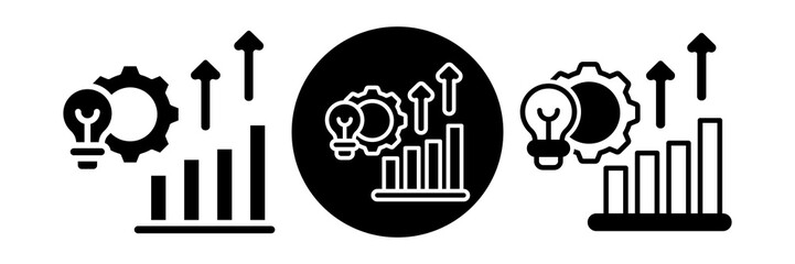 Process Improvement Icon Glyph & Mixed Style Collection Set