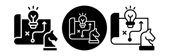 Strategic Planning Icon Glyph & Mixed Style Collection Set