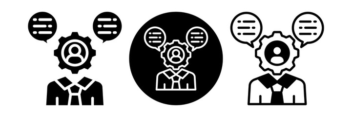 Consulting Management Icon Glyph & Mixed Style Collection Set