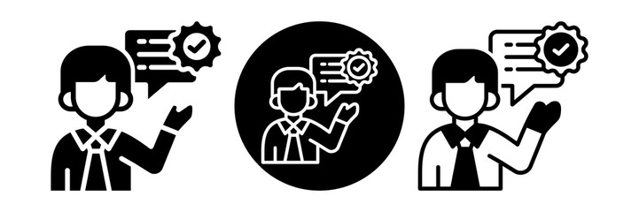 Consulting Expertise Icon Glyph & Mixed Style Collection Set