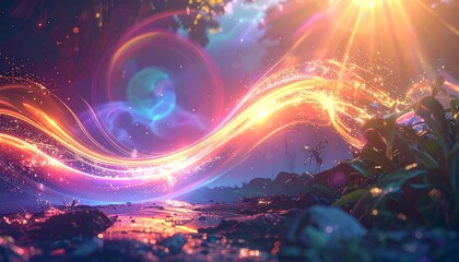 Mystical, glowing path