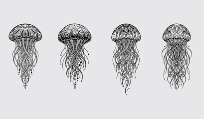 Jellyfish mandala motive.eps