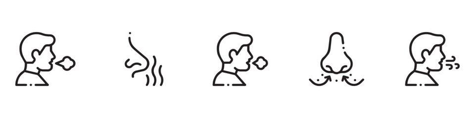Breath icon. Smell icon. Vector Illustration.