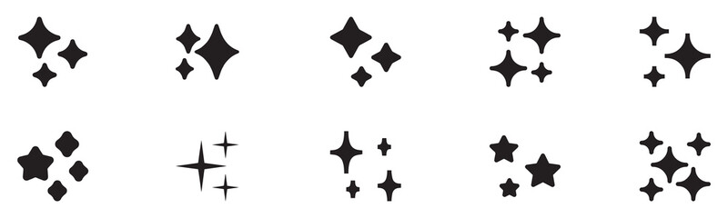 Star icon set. Sparkle star icons. Shine icons. Stars sparkles vector. Rating Star icon. Star vector collection. Modern simple stars. Vector illustration. Vector Graphic. EPS 10