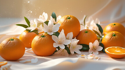 Vibrant Orange Citrus Pattern Background