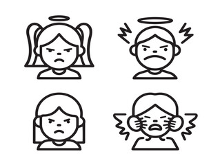 Modern Cyberbullying Awareness Icons Minimal Line Art Design