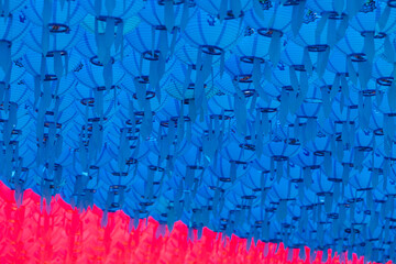 colorful lotus lanterns hanging at the Buddhist temple