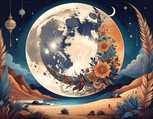 Moonlit Desert Beach