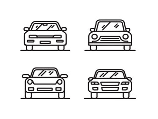 Obraz premium Modern Driving School Training Icons Minimal Line Art Design
