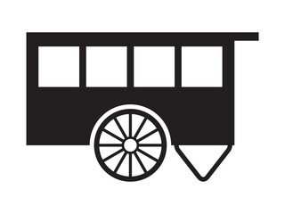 Street Food Cart Icon Silhouette Vector Illustration