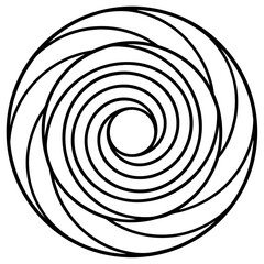 Spiral Hoop Earrings line art vector