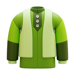 Lime Green 3D Rendered Thobe
