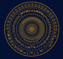Thai Lanna Buddhist Art Vector – Buddha’s Footprints with Sacred Motifs
