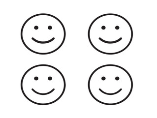Professional Happiness Emotions Outline Vector Illustration Collection