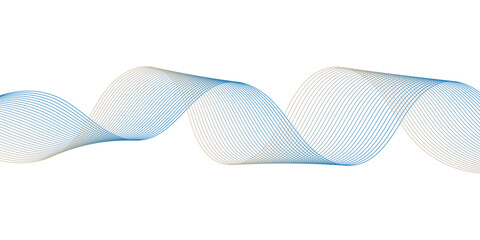 Fototapeta premium Blue gradient wave line abstract background design.