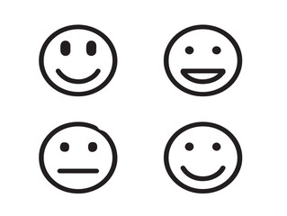 Elegant Happiness Symbol Minimal Line Art Vector Icons