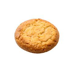 Golden Brown Baked Cookie with a Crumbly Texture on Black Background biscuit baking