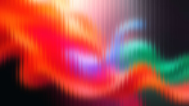 Vibrant abstract gradient flowing with light and color through vertical blinds, creating a dynamic and energetic modern background effect