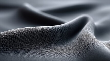 Abstract Dark Gray Fabric Texture with Subtle Sparkle and Fluid Draping in Soft Focus Macro Shot
