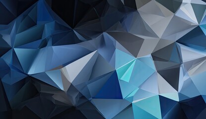 Abstract geometric pattern of interlocking triangles in shades of blue and gray (1)