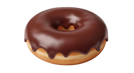 Isolated doughnut with chocolate frosting, a tasty treat for desserts and sweet occasions