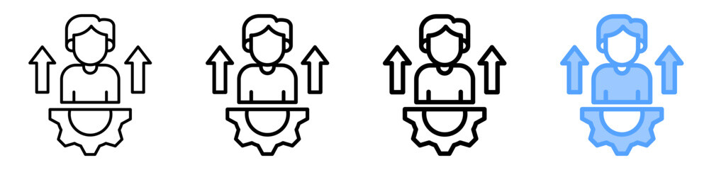Self Development Icon Different Style Outline Collection Set 