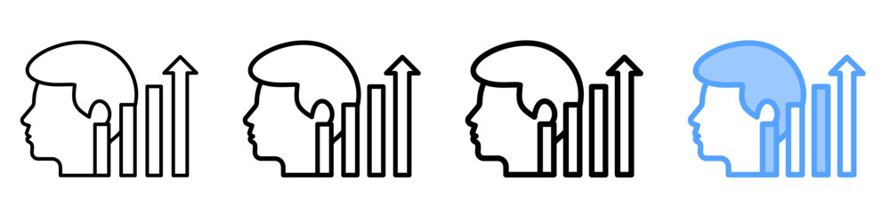Personal Growth Icon Different Style Outline Collection Set 