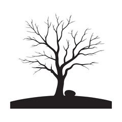 Black Tree Silhouette Vector illustration eps