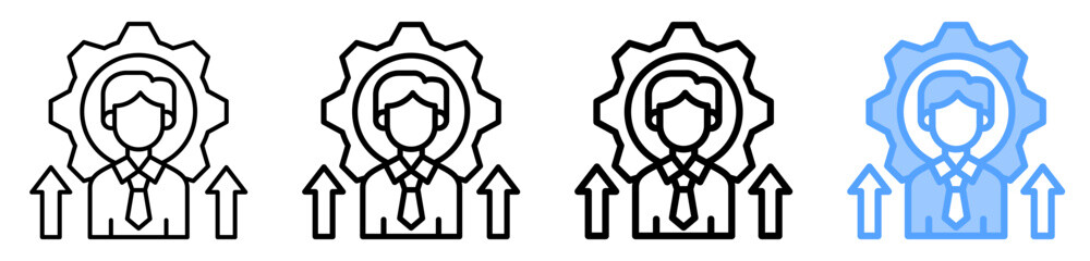 Self Improvement Icon Different Style Outline Collection Set 